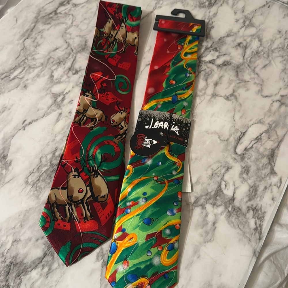 Jerry Garcia Festive Neckties. Grateful Dead. Holiday ties. New with tags.